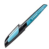 STABILO - Schulfüller mit Standard-Feder M - EASYbuddy in schwarz/himmelblau - Schreibfarbe blau (löschbar) - Einzelstift - inklusive Patrone