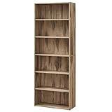 VASAGLE Bücherregal 6 Ebenen, Standregal, Aufbewahrungsregal, verstellbare Einlegeböden, für Wohnzimmer, Homeoffice, Schlafzimmer, Kamelbraun LBC166T50