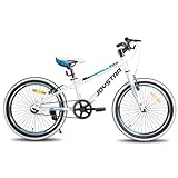 JOYSTAR Lubbock 20 Zoll Kinderfahrrad für Jungen & Mädchen im Alter von 7-11 Jahren Hardtail Mountainbike für Kinder mit 1-Gang,Weiß