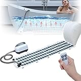 Home Surfing Bath Spa-Massagematte, 6-Gang-Einstellung, Wasserdichte Anti-Rutsch-Spa-Matte Mit Aufblasbarem Kissen Und Fernbedienung, Leistungsstarke Luftpumpe, Körper-Sprudelbad-Maschine For Besseren
