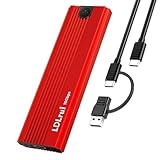 LDLrui M.2 NVMe SSD Gehäuse [Werkzeuglos], USB 3.2 Gen 2 (10Gbps) M2 NVMe USB Adapter, Einzigartiges 5-Schicht-Kühlsystem für M-Key und B&M-Key in 2230/2242/2260/2280, M2 SSD Case aus Aluminium- Rot