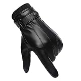 Winter Handschuhe Herren Faux Leder Warm Dick Vlies...