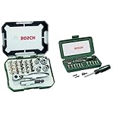 Bosch 26tlg. Schrauberbit und Ratschen-Set (PH-, PZ- & 46tlg. Schrauberbit und Steckschlüssel-Set (PH-, PZ-, Hex-, T-, S-Bit, Zubehör Bohrschrauber und Schraubendreher)