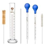 6 Stück Glas Pipetten,Transfer Pipette Dropper Tropfpipette,Glas Pipette Dropper,Messpipetten mit Bürsten,Measuring Pipette,für Labor Lebensmittel Forschung Medizin Schule