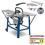 Scheppach Tischkreissäge TS310 | 230V Anschluss | 2200W Leistung | Sägeblatt Ø315mm | Schnitthöhe 83 mm | mit Tischverbreiterung, 2. Sägeblatt, Führungsschiene & Schiebeschlitten | schwenkbar bis 45°