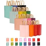 Gcardist 16 Stk. Krafttaschen mit Griffen 21x15x8cm Kleine Geschenktüten 16 verschiedene Farbtaschen Vielseitig einsetzbar (kleine Größe)