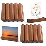 10 Stück Kartenhalter Holz, Ebenholz Ständer als Tischkartenhalter, Menükartenhalter, Fotohalter, Postkartenhalter, Preisschilder Aufsteller, für Hochzeiten, Restaurants, Bankette und Partys