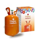 Happy Helium® Ballongas Helium für 30 Luftballons | Heliumgas mit Füllventil - Balloon Gas 200 Liter (0,2m³) für Geburtstag, Hochzeit, Party
