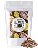 Copaya Bio Kakaobohnen roh, ganze Bohnen vom Criollo Kakao ungeröstet, Edelkakaobohnen vegan in Rohkostqualität 1000g (1kg)