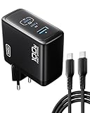 INIU 100W USB C Ladegerät, Laptop Schnellladegerät mit USB C Kabel, GaN 3-Port Mehrfach Netzteil für MacBook Air Pro, iPad, iPhone 16 15 14 Pro Max, Samsung Galaxy S25 S24 Ultra, Pixel, Switch 2 etc