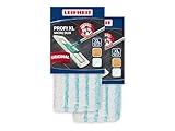 Leifheit Original 2er Set Wischbezug Profi XL Micro Duo, für alle Bodenarten, Bodenwischer Ersatzbezug, ideale Schmutzaufnahme Dank 2-Faser-System, Mikrofaser Putzlappen ideal für Fliesen und Laminat
