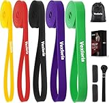 Vexloria Widerstandsbänder Set – 5 Stufen für Männer & Frauen | Pull-Up-Bänder für Fitness, Crossfit, Gym & Yoga | Inklusive Türanker, Griffe, Schutzabdeckungen & Aufbewahrungstasche