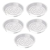 Blumentopftablett – transparenter Blumentopfuntersetzer | Pflanzschalen für drinnen und draußen | 5er-Pack Blumentopfplatten zum Schutz von Möbeln, ideal für Haus und Garten, zur Pflanzenpflege