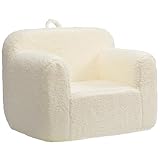 BEJOY Kindersofa - Ultra-Weicher Schaumstoff Gefüllter Kindersessel, Kuscheliger Sherpa Lesecouch für Mädchen und Jungen - Creme