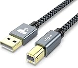 USB Druckerkabel, Scannerkabel 2.0 Kable【3M】 USB A auf USB B Drucker Kabel PC Printer Cable Kompatibel für HP, Dell, Canon, Lexmark, Xerox, Brother, Samsung usw