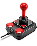 Speedlink COMPETITION PRO EXTRA USB Joystick - Digitaler PC Joystick mit DirectInput und Mikroschalter, für Arcade & Retro Spiele, schwarz-rot