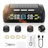 Geloo TPMS Reifendruckkontrollsystem mit 4 Wasserdicht IPX7-Reifendrucksensoren.Druckbereich：0-5 Bar für RV LKW Van SUV