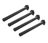 4er Set Tischbeine Ø60mm Schreibtischfüße Tischfüße Stabil, Höhenverstellbar Höhe 710 mm + 30 mm inkl. Befestigungsmaterial (Schwarz)