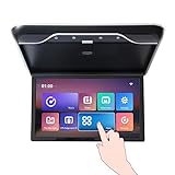 WOSTOKE 19 Zoll Touchscreen Android System Autodachmontierter Monitor Auto Deckenbildschirm HD Video Fahrzeug Flip Down Overhead Multimedia Player schwarz