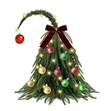 Künstlicher Weihnachtsbaum Klein Mit Beleuchtung, 12 Zoll Grüner Tannenbaum Künstlich, Mini Christbaum Mit Weihnachtskugeln, Weihnachtsschmuck Für Weihnachtsdeko, Weihnachten Deko