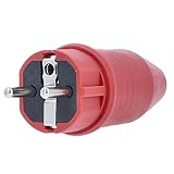 as - Schwabe Schutzkontaktstecker Rot - Für Leitungen bis max. 2,5mm² - Gummi Stromstecker für den Außenbereich geeignet - 230V / 16A - IP44, 62290