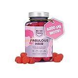 Haar Vitamine, Biotin Haare Gummibärchen, Biotin Hochdosiert 6000mcg + Selen + Zink mit Vitaminen A, B6, B12, C, D, E mit 60 Biotin Kapseln, Erdbeergeschmack, Hairvitamine, Vegan, BeSoHappy®…