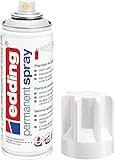 edding 5200 Permanent Spray - weiß glänzend - 200 ml - Acryllack zum Lackieren und Dekorieren von Glas, Metall, Holz, Keramik, Kunststoff, Leinwand - Lackspray, Acrylspray, Farbspray