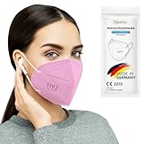 TubeRoo FFP2 Maske pink rosa 10 Stück Masken aus Deutschland, Made in Germany, weiche runde Ohrschlaufen Bänder, Atemschutzmaske, Mundschutz