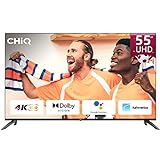 CHIQ U55H7C, 55 Zoll (140cm) Smart TV, UHD, 4K, Dolby Vision, Sprachfernbedienung, Bluetooth, Google Assistant, Netflix, Prime Video, 3 HDMI, 2 USB