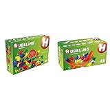 Hubelino 420381-128-teiliges Bahnelemente Set Kugelbahn & Hubelino 420411 Kugelbahn Schwinge Erweiterung, kompatibel