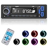 Autoradio Bluetooth 5.0,Avylet Autoradio mit Bluetooth Freisprecheinrichtung,7 Farben FM Autoradio 1 Din mit 2 USB/AUX/SD Karte/MP3-Player