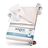 SETEX Molton Matratzenschutz, 90 x 200 cm, Eckgummis, Matratzenschoner aus 100 % Baumwolle, Basic, Naturfarben, Natur