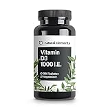 Vitamin D3 1000 I.E. – 365 Tabletten im Jahresvorrat – Vitamin D für Knochen und Immunsystem – hochdosiert, ohne unnötige Zusätze – in Deutschland produziert & laborgeprüft