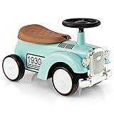 COSTWAY Rutschauto, Rutschfahrzeug mit Stauraum & Kippschutz, Kinderfahrzeug mit Lenkrad & Sound, Rutscher Auto für Kinder ab 1 Jahr, 58 x 27 x 34 cm (Grün)
