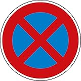Verkehrszeichen Absolutes Halteverbot Nr. 283 | Ø 420mm, Alu 2mm, RA1 | Original Verkehrsschild nach StVO mit RAL Gütezeichen | Schild Halteverbot | Dreifke®