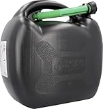 cartrend Benzinkanister, Kraftstoffkanister für Treibstoff aller Art, mit UN Zulassung, inklusive Ausgießer 20L Kunststoff schwarz, 11265
