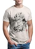 Camisetas La Colmena 7183-Super Saiyan Warrior (Dr.Monekers), Elfenbein Organic, 56