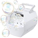 Theefun Tragbare Seifenblasenmaschine, Automatischer Seifenblasenmaschine Kinder 500ml Seifenblasen Maschine 1500+ Bubbles/Min Professional Blasenmaschine für Geburtstag, Party, Hochzeit (Weiß)