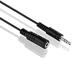 conecto CC50488 Klinkenkabel Audio Stereo Aux Klinken Verlängerungskabel 3,5mm Klinke Stecker auf 3,5mm Klinke Buchse Ultraslim-Design 1,00m schwarz