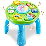 HERSITY Baby Spieltisch Musikspielzeug Spiel Lerntisch Activity Table Babyspielzeug Geschenk für Kinder ab 18 Monaten 1 Jahr