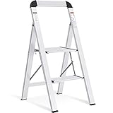 ﻿KINGRACK Leiter Aluminium, Trittleiter 2 stufen klappbar,...
