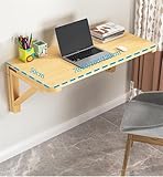 Haikurity Klapptisch, Kleiner, Hängendes Bücherregal Bar Esstische Kiefer Klapptisch Klapptisch Wandmontierter Computertisch Werkbank Für Wohnzimmer, Küche, Schlafzimmer, Badezimmer(120 * 50cm)