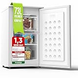 Stillstern Gefrierschrank C (73L) 4-Sterne-Gefrierfach -18°C geringer Energieverbrauch, 3 Fächer, stufenlos regelbare Temperatur, wechselbarer Türanschlag, Gefrierschrank Klein, Tiefkühlschrank Weiß