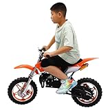 Kinder Mini Elektro Crossbike 49cc 2-Takt Motor Dirt Bike Dirtbike für Kinder, Pocket Bike Motorrad Motocross Dirtbike (Orange)