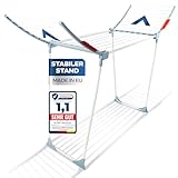 RELLINGER® Wäscheständer [18M TROCKENLÄNGE] - Premium Wäschetrockner Ständer - Faltbarer Wäscheständer XXL - Standtrockner rutschfest - Wäscheständer Balkon - clothes drying rack - laundry rack