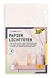 folia 11900 - Papier-Lichtertüten Blanko S, Tüten aus schwer entflammbarem Papier, 5 Stück je ca. 19 x 11,5 x 7 cm groß, stimmungsvolle Tischdekoration, für Gartenpartys, Geburtstage, Hochzeiten