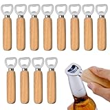 Pasdrucn Flaschenöffner Holz, Holz Bieröffner Holzgriff Tragbare, Flaschenöffner Personalisiert, Bottle Opener, Flaschenöffner Rohling, Holz Schlüsselanhänger, Tragbare Kapselheber, (16 Pcs)