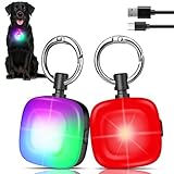 MonHall 2er Hundelicht, 4-Modi Wiederaufladbare Leuchtanhänger Hund, Superhelle Licht Hund, IP68 Wasserdicht Hunde Licht für Hunde Kinder Jogger Camper