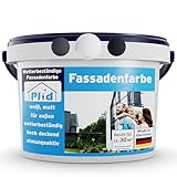 Plid® - Fassadenfarbe Weiss Außen [WETTER & UV-BESTÄNDIG]- Hochwertige Farbe für Mauerwerk, Hauswand, Beton & Kellerwand - Sockelfarbe - Mauerfarbe - Wandfarbe Weiß 5L - Made in Germany