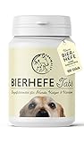 Annimally Bierhefe Hund 100 Tabletten für glänzendes Hundefell und Vitale Haut - 100% Reine Bierhefetabletten für Hunde Reduziert nährstoffmangel-bedingtes Haaren